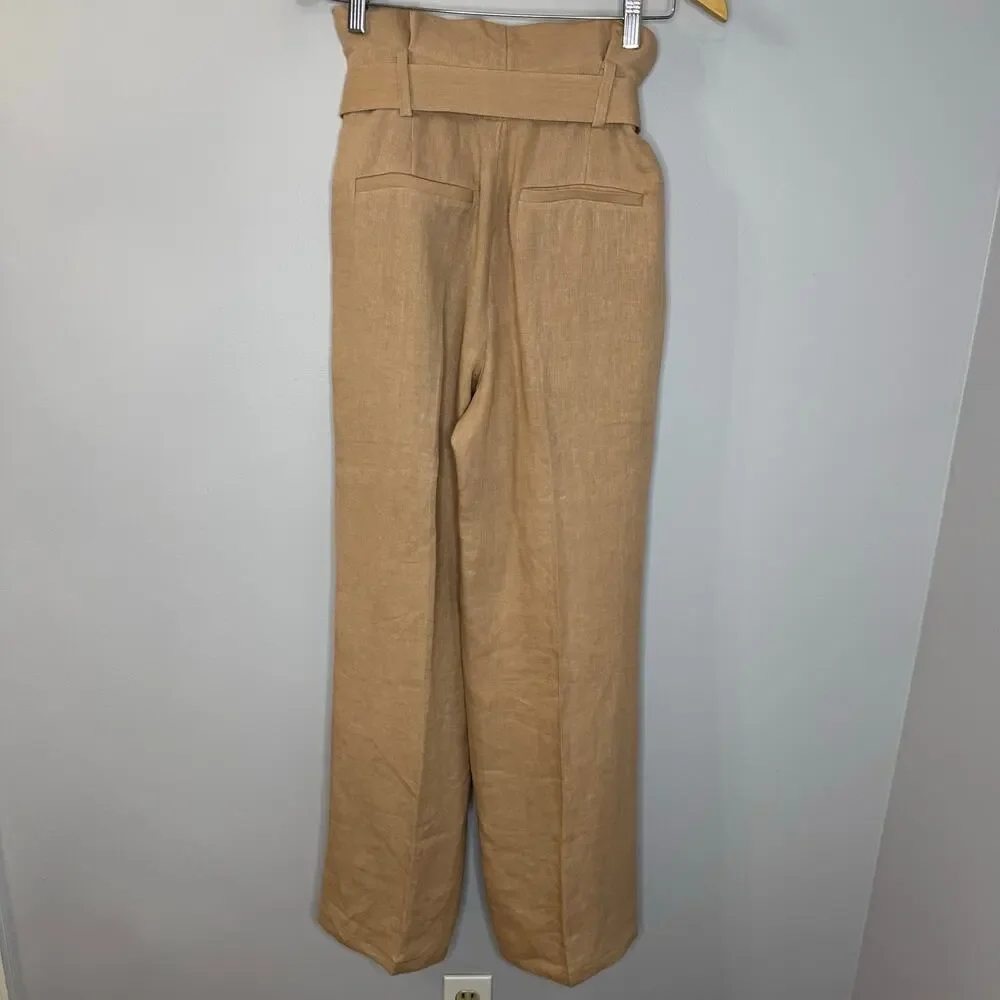ANINE BING Thalia Linen Trouser Relaxed Pant Casual Wardrobe Minimalist Sz 30